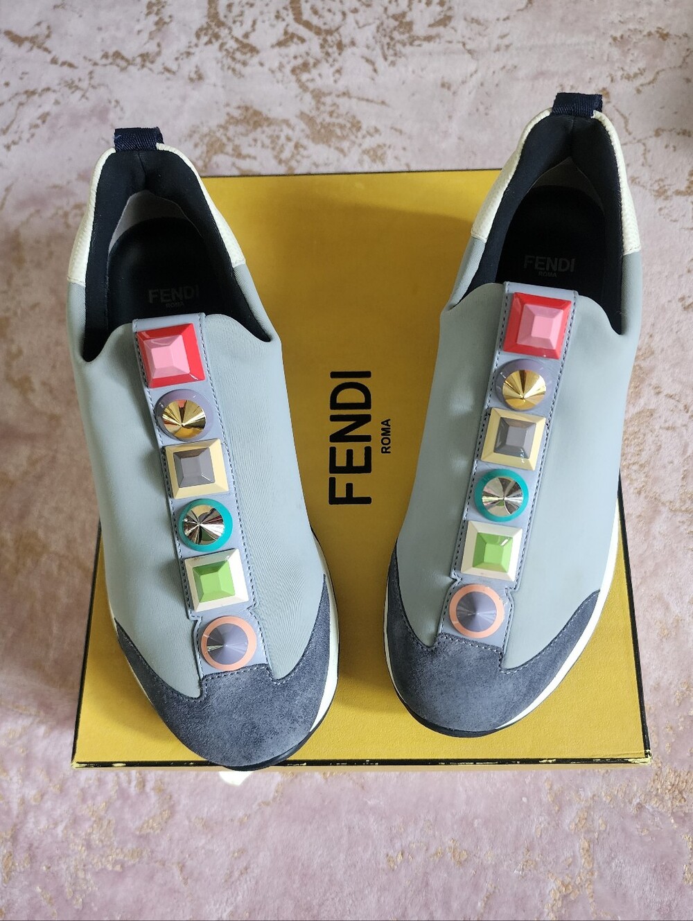FENDI | Neoprene Graphic Print Athletic Sneakers